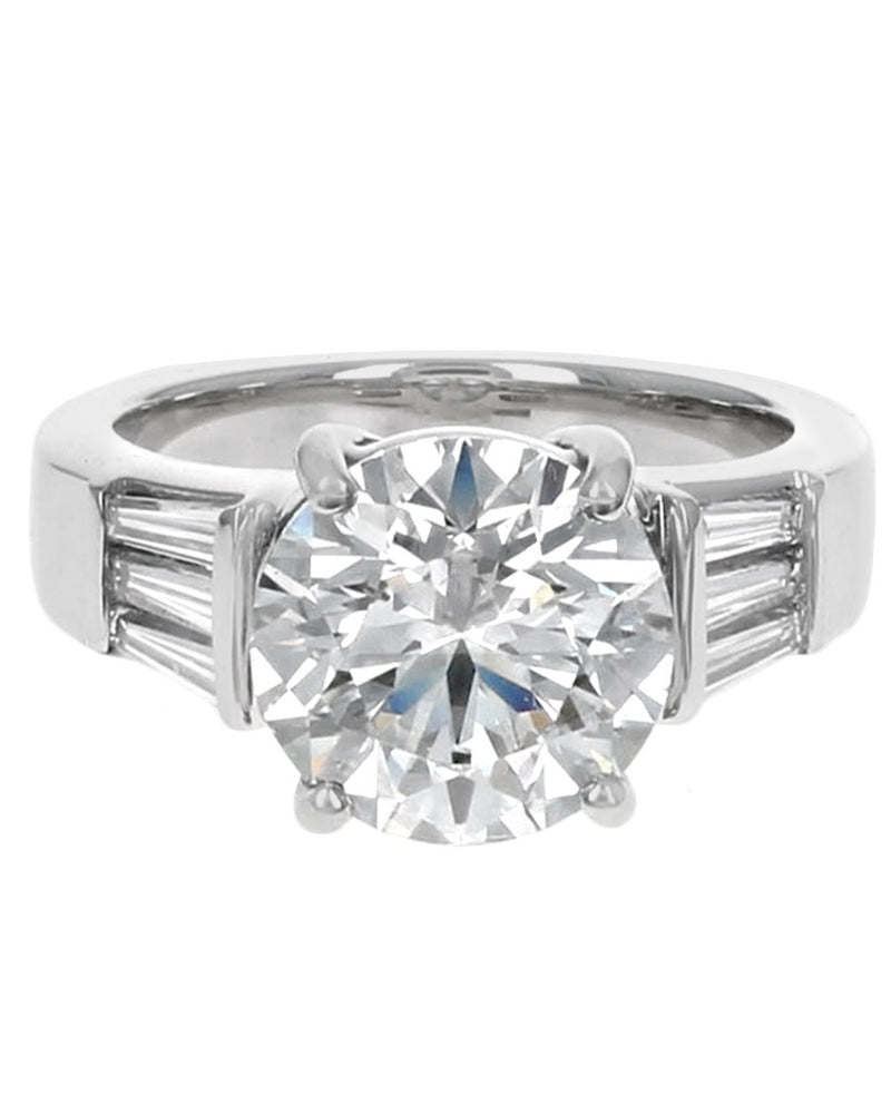 GIA Certified Round Brilliant Cut Diamond Solitaire Ring in Platinum