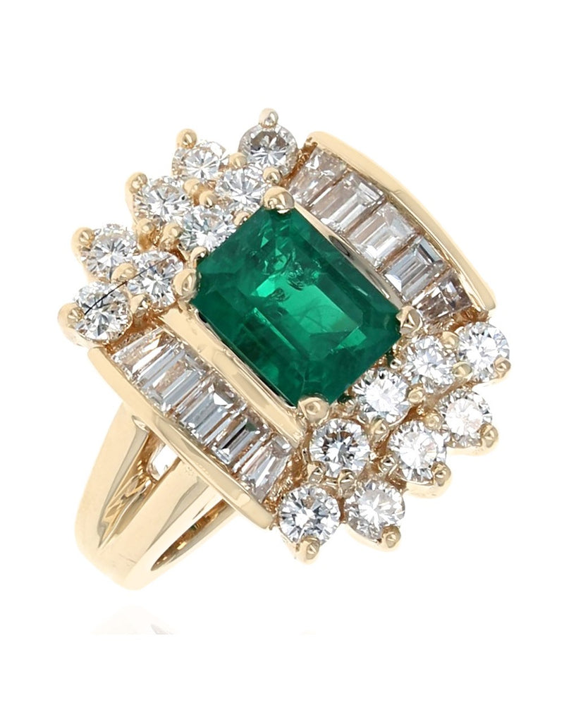 Columbian Emerald and Diamond Fashion Ring