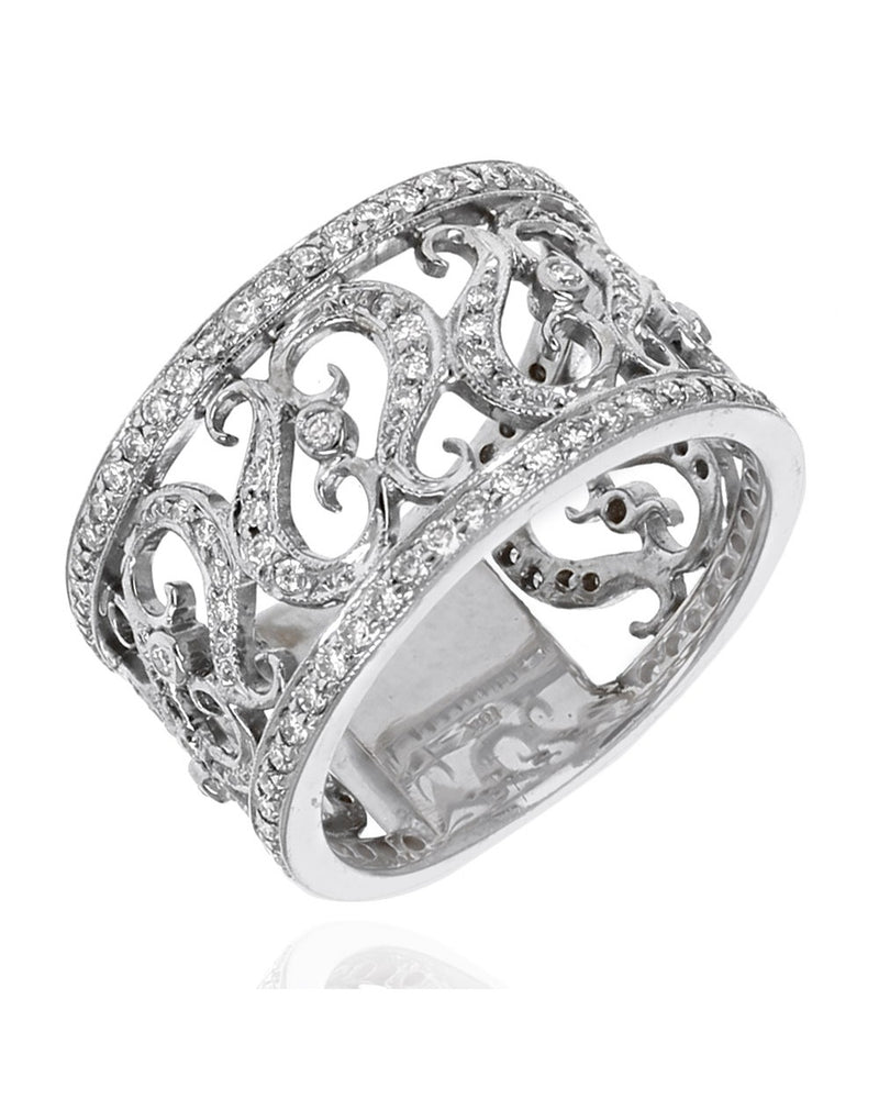 Diamond Cut Out Scroll Motif Band