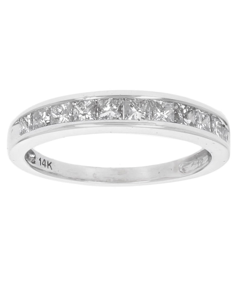 Princess Diamond Band in White Gold