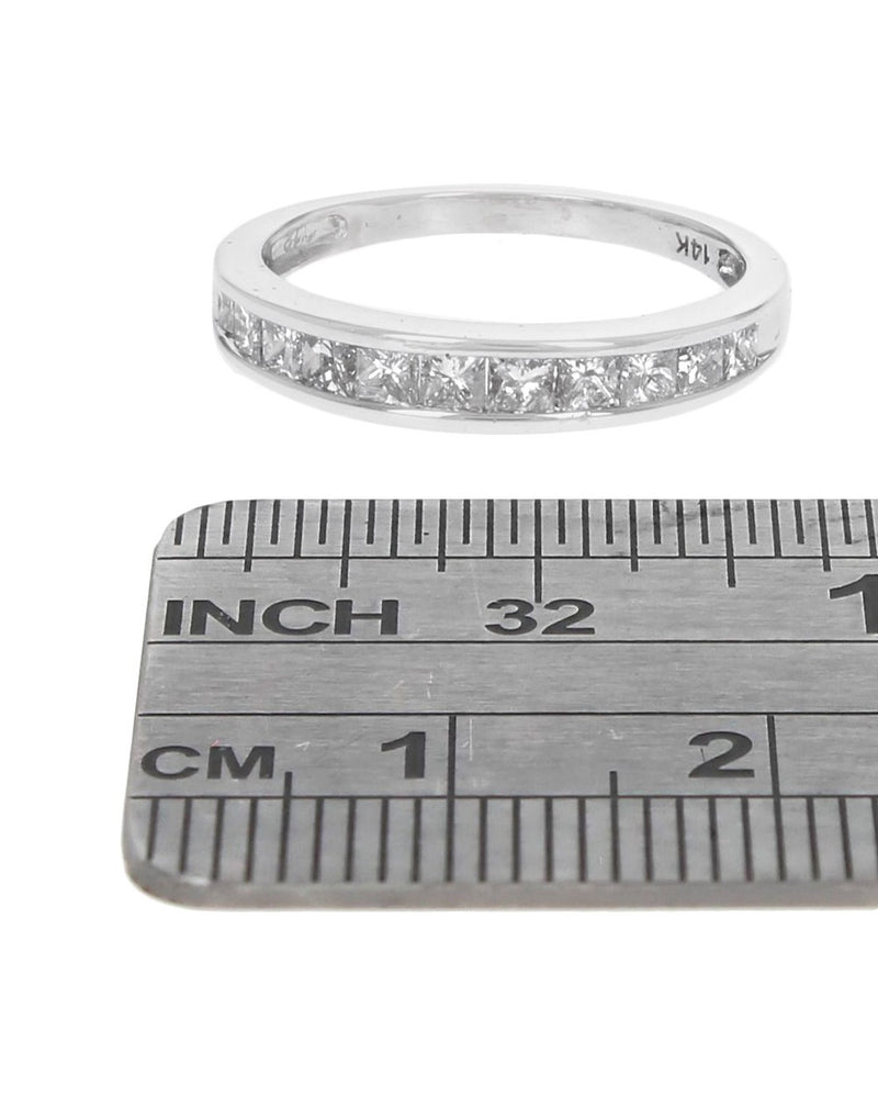 Princess Diamond Band in White Gold