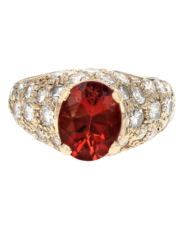Oregon Sunstone and Diamond Dome Ring