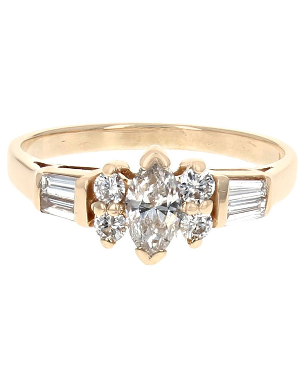 Mixed Cut Diamond Ring in Yellow Gold