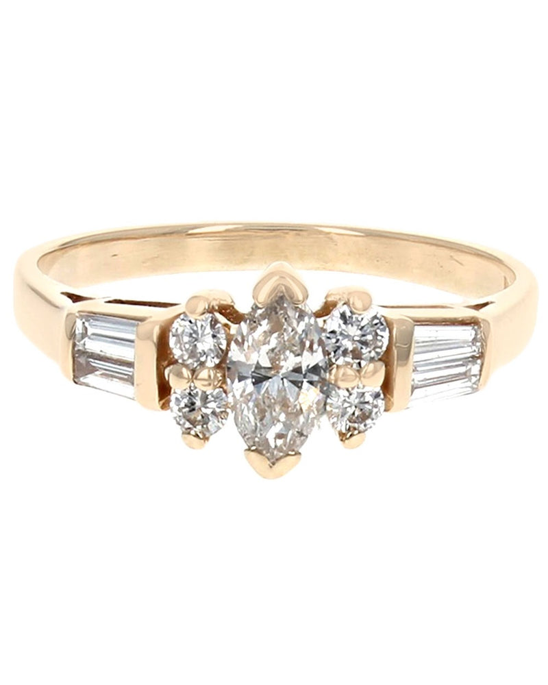 Mixed Cut Diamond Ring in Yellow Gold