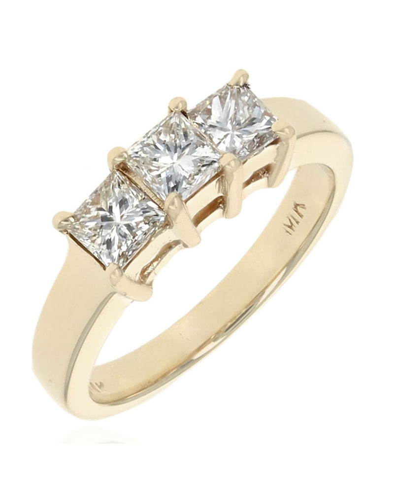 3 Stone Princess Diamond Ring