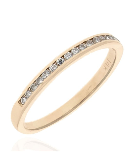 Diamond Thin Wedding Band in Yellow Gold