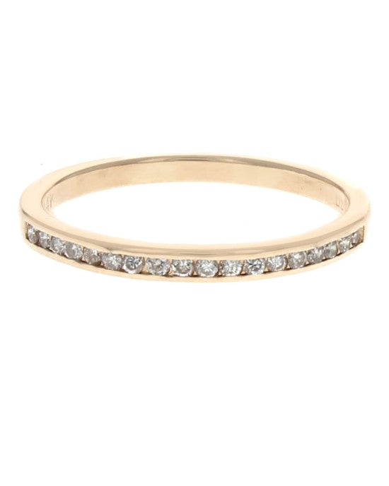 Diamond Thin Wedding Band in Yellow Gold