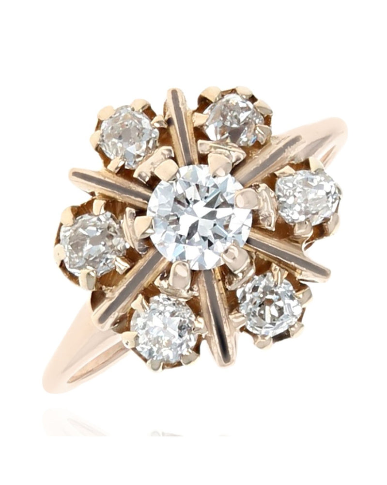 Diamond Cluster Ring in Yellow Gold