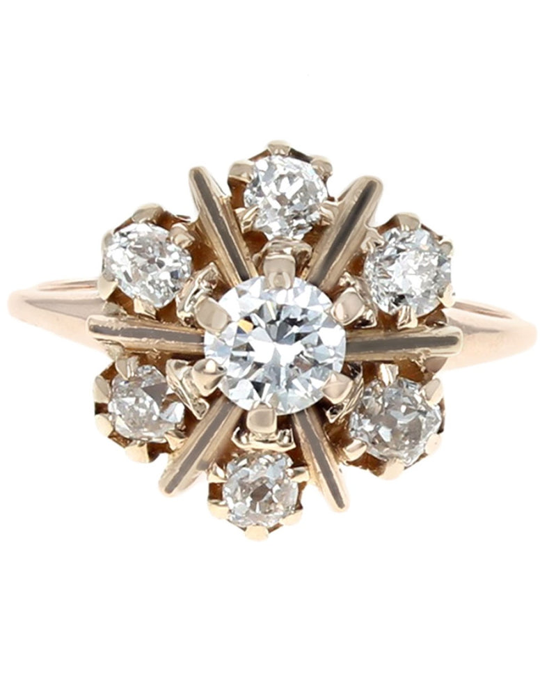 Diamond Cluster Ring in Yellow Gold