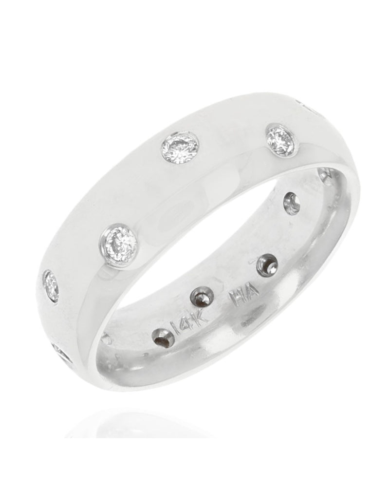 Flush Set Round Diamond Band