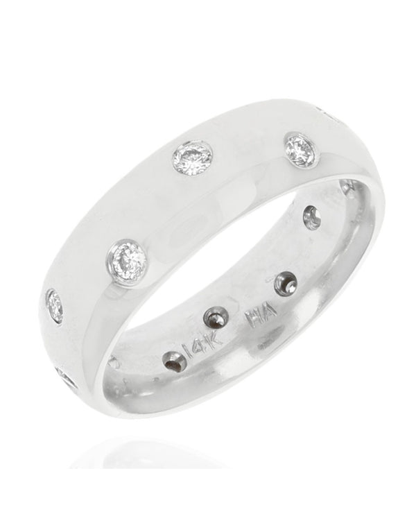 Flush Set Round Diamond Band