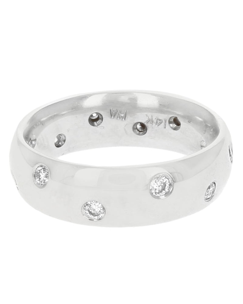 Flush Set Round Diamond Band