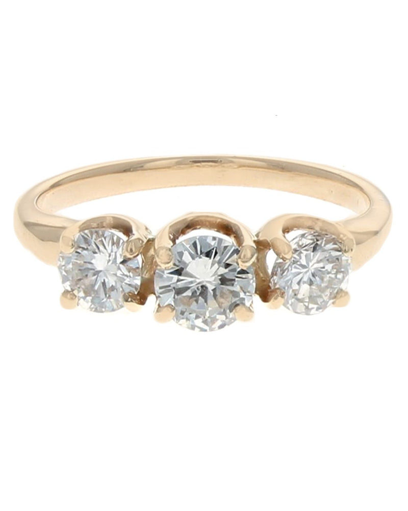 3 Stone Diamond Ring in Yellow Gold