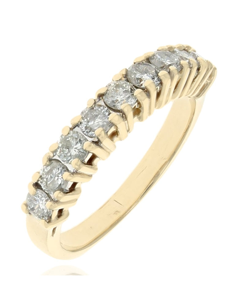 9 Stone Diamond Ring in Gold