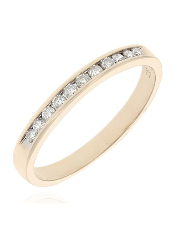 Channel Set Diamond Band in Yellow Gold