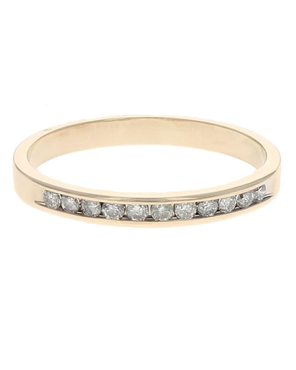 Channel Set Diamond Band in Yellow Gold