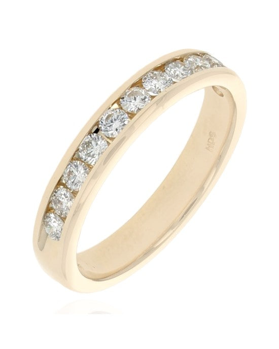 Channel Set Diamond Band in Yellow Gold