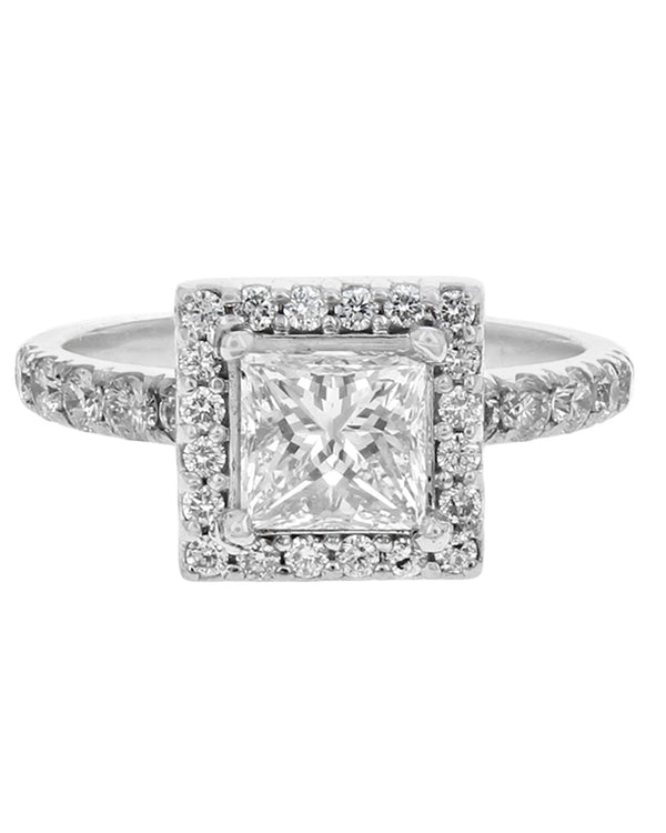 GIA Certified Princess Cut Diamond Solitaire Ring in 14KW