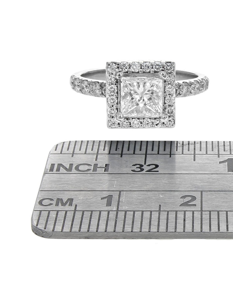 GIA Certified Princess Cut Diamond Solitaire Ring in 14KW