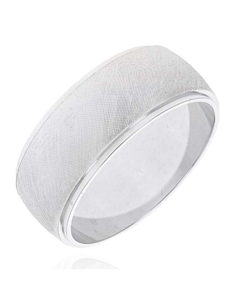 Gentlemen's Drop Edge Comfort Fit Band in White Gold