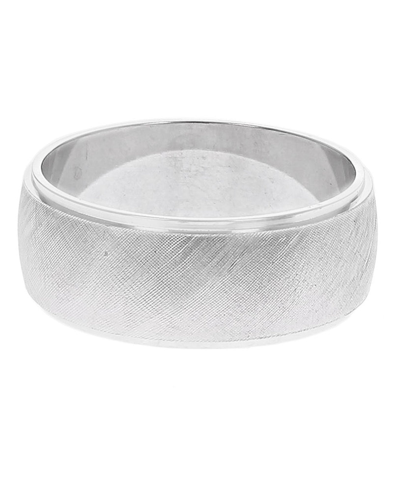 Gentlemen's Drop Edge Comfort Fit Band in White Gold