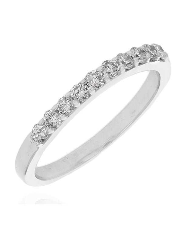 Round Diamond Band in White Gold