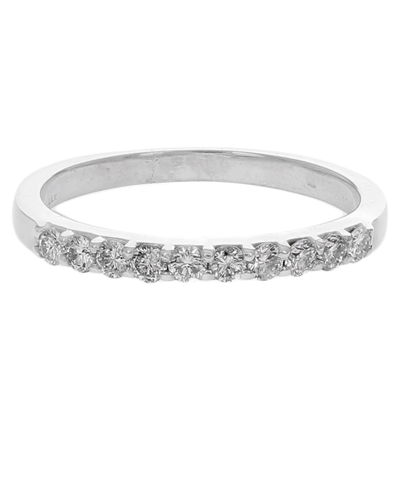 Round Diamond Band in White Gold