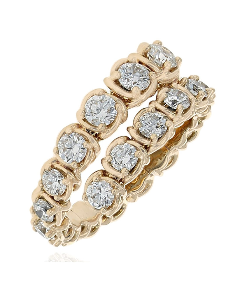 Graduated Diamond Wrap Ring in Yellow Gold