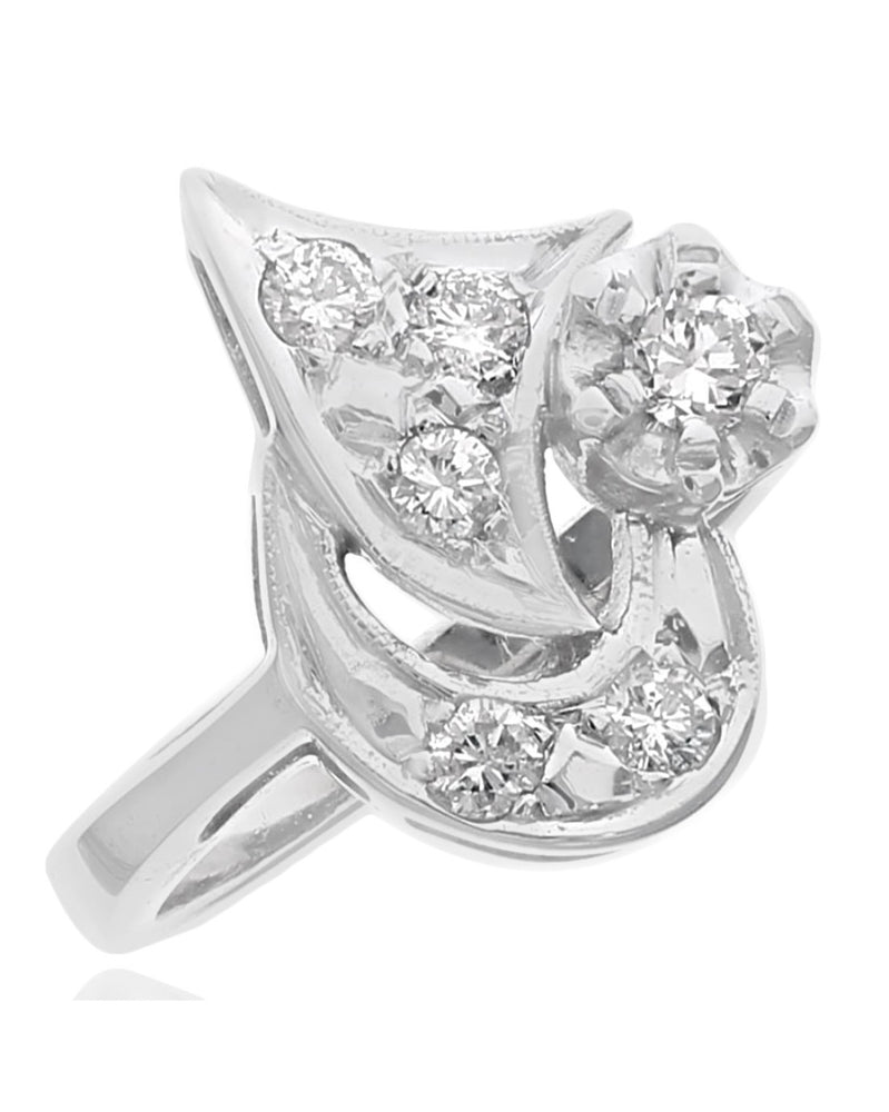 Diamond Open Cut Fashion Ring in White Gold