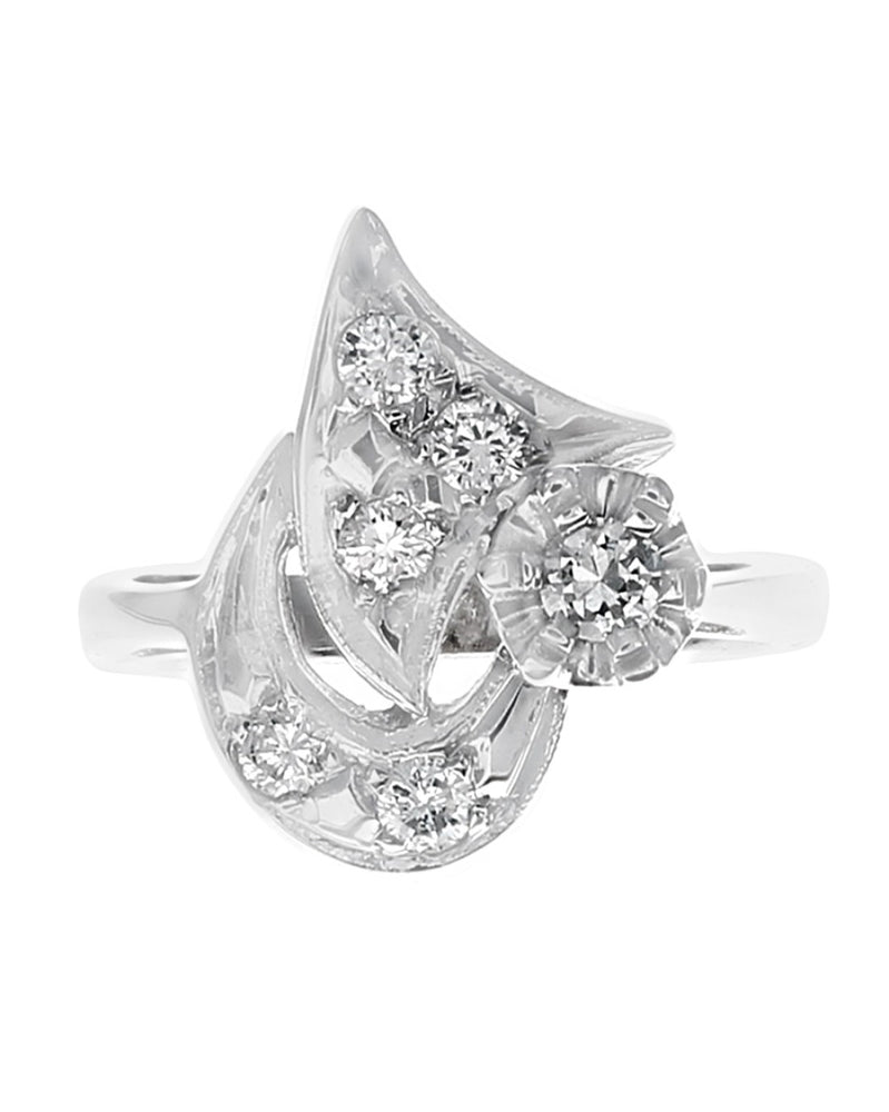 Diamond Open Cut Fashion Ring in White Gold