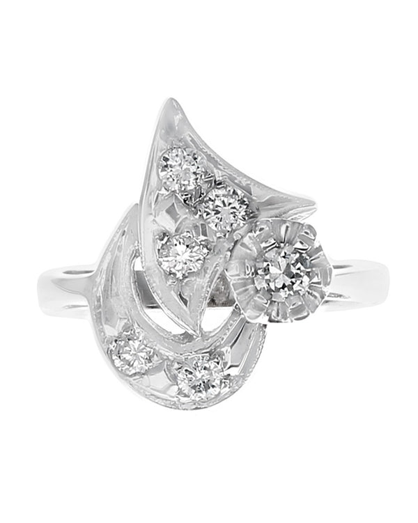 Diamond Open Cut Fashion Ring in White Gold