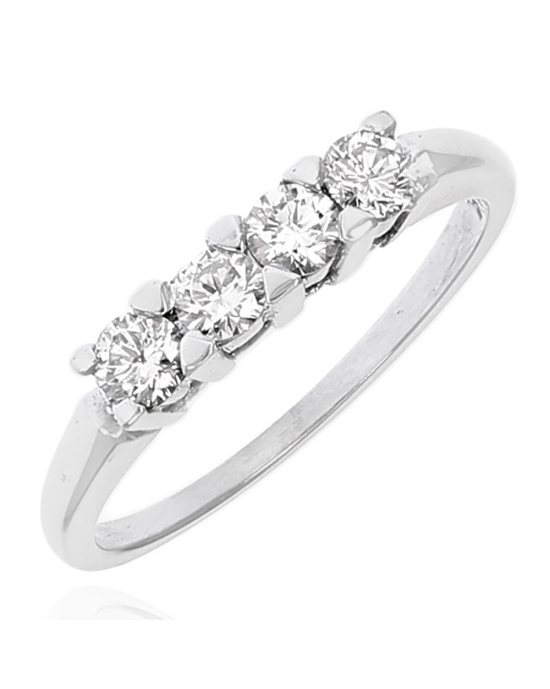 Round Diamond Wedding Ring in White Gold