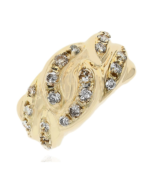 Diamond Chain Motif Tapered Band