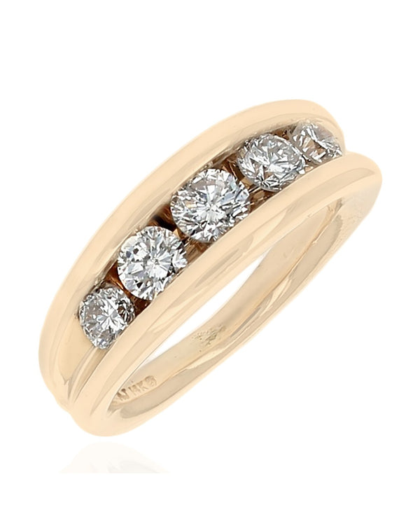 Five Stone Diamond Ring in Yellow Gold
