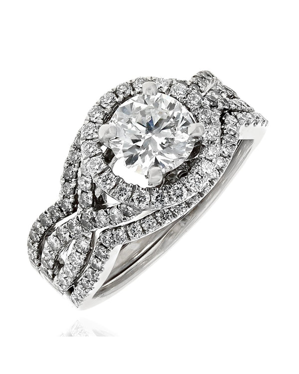 Round Brilliant Cut Diamond Solitaire Diamond Halo Ring