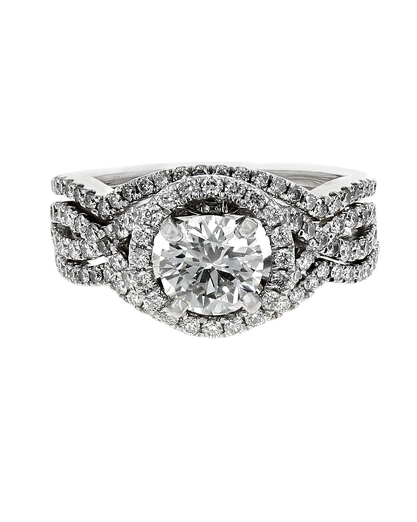 Round Brilliant Cut Diamond Solitaire Diamond Halo Ring