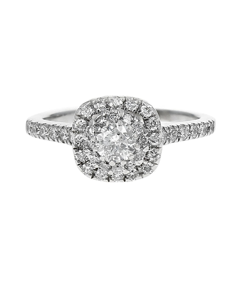 Diamond Double Halo Engagement Ring in White Gold