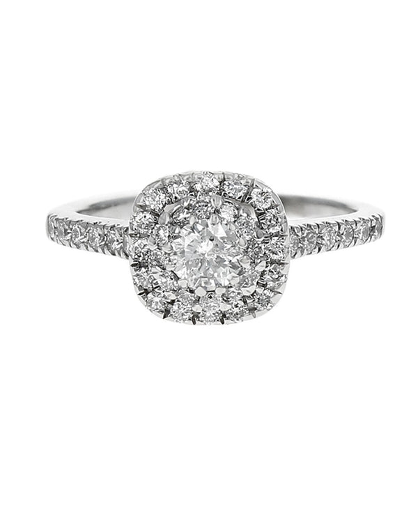 Diamond Double Halo Engagement Ring in White Gold