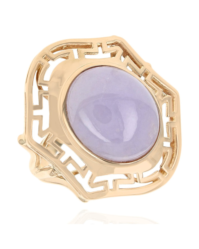 Lavender Jadeite Cut Out Shield Shaped Ring