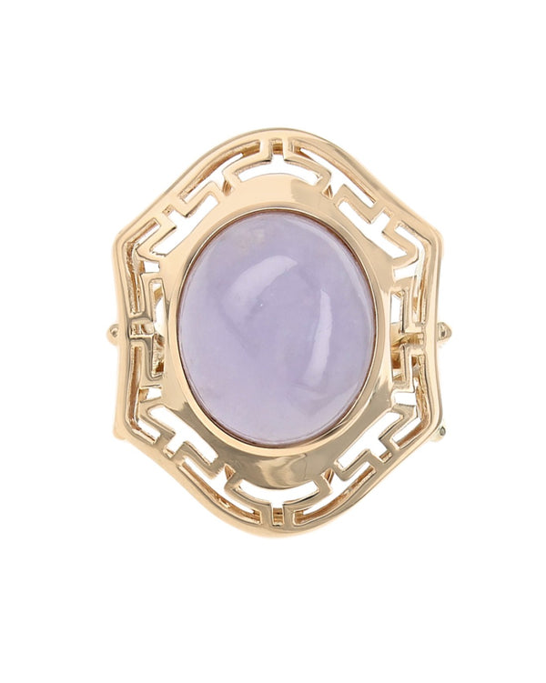 Lavender Jadeite Cut Out Shield Shaped Ring