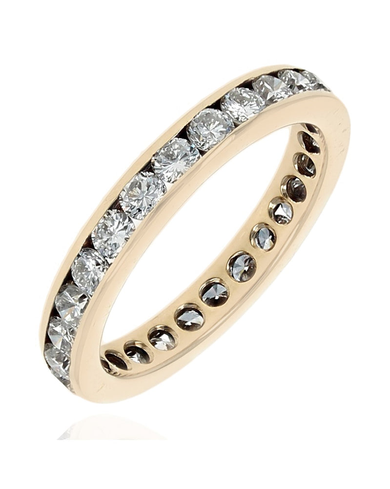 Round Diamond Eternity Band in Yellow Gold