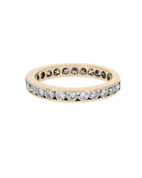 Round Diamond Eternity Band in Yellow Gold