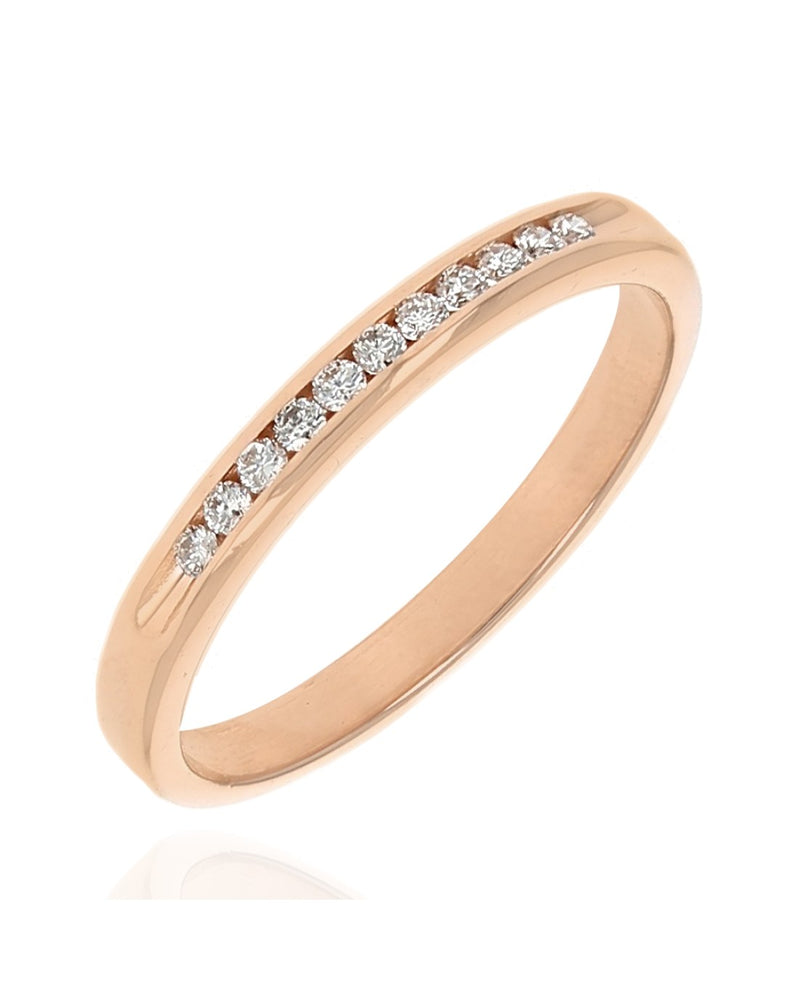 Diamond Wedding Band in Rose Gold