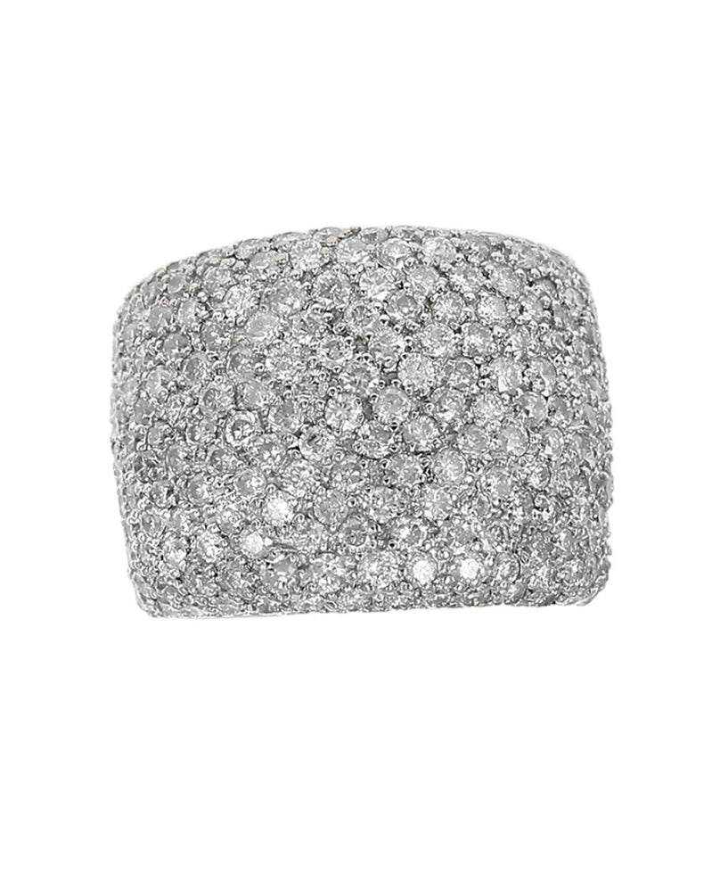 Diamond Pave Wide Tapered Band