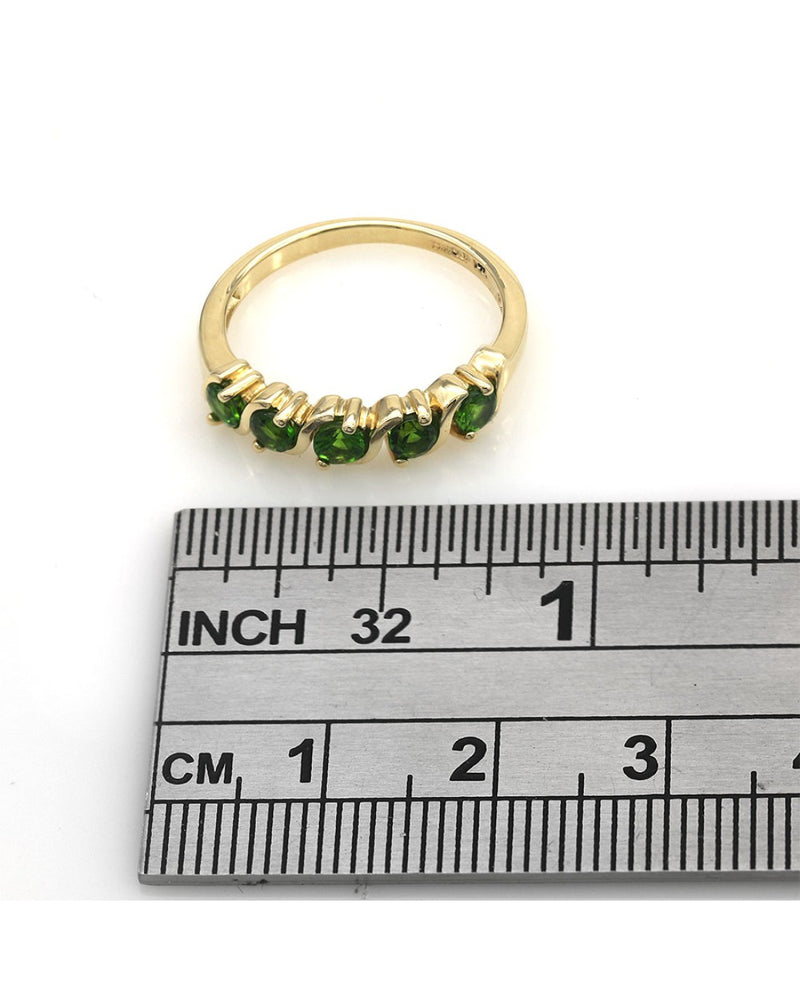 5 Stone Tsavorite S Motif Ring