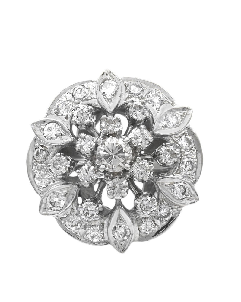 Diamond Cluster Burst Ring in White Gold