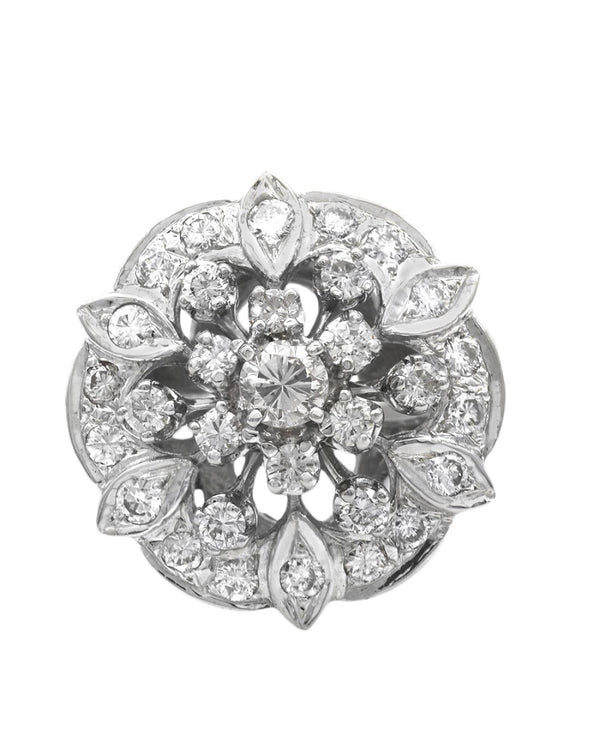 Diamond Cluster Burst Ring in White Gold