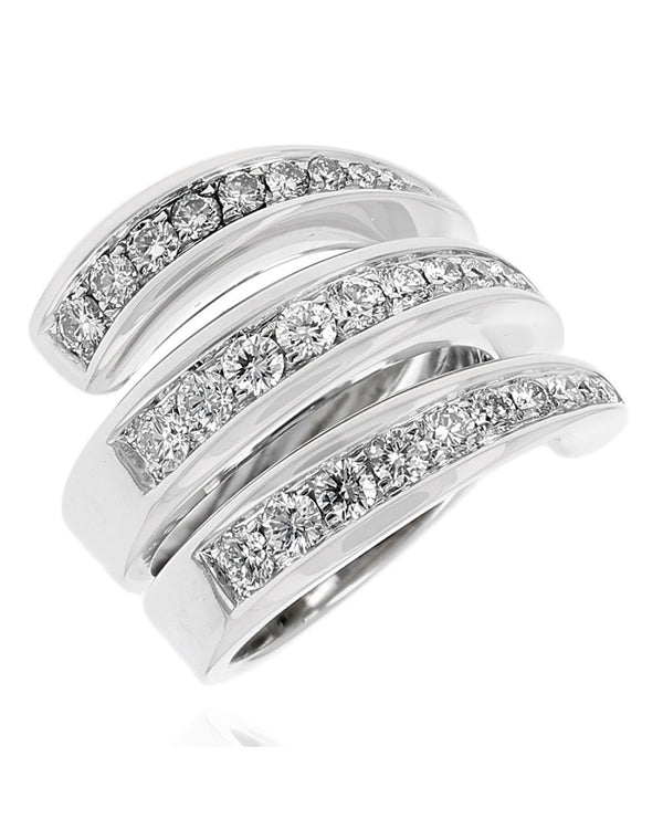 Fred of Paris 3 Row Diamond Wrap Around Ring