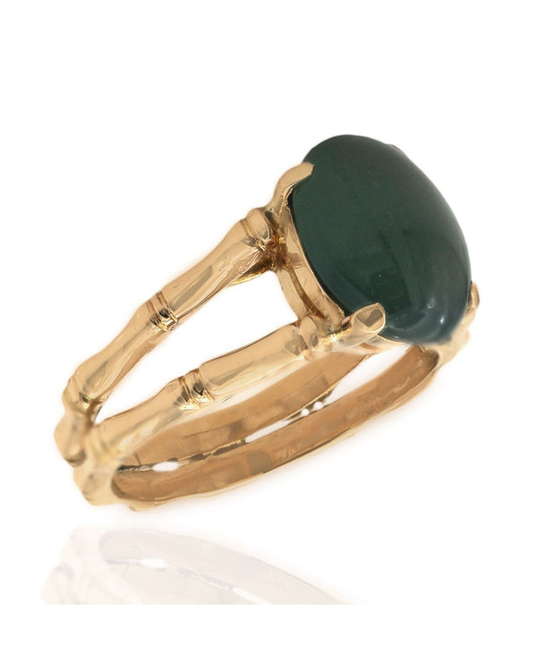 Nephrite Jade Bamboo Motif Ring