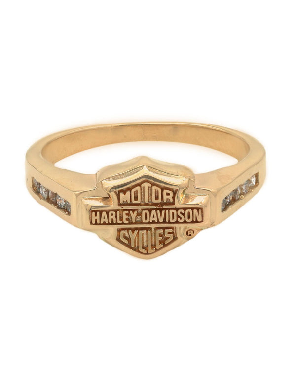 Harley Davidson Diamond Ring in Gold